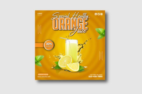 Download Orange Juice Social Media Post Design - Media post Collection