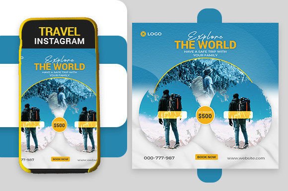 Download Travel Tour Banner for Social Media Post - Media post Collection