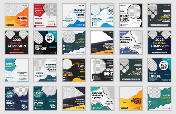 Download Social Media Post Design Template Bundle - Media post Collection