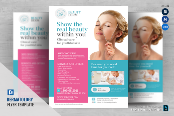 Download Dermatology Clinic Promotional Flyer - Dermatology clinic Collection