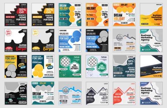 Download Social Media Post Design Template Bundle - Media post Collection