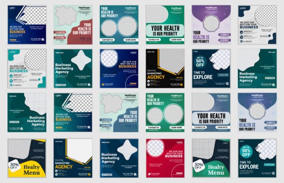 Download Social Media Post Design Template Bundle - Media post Collection